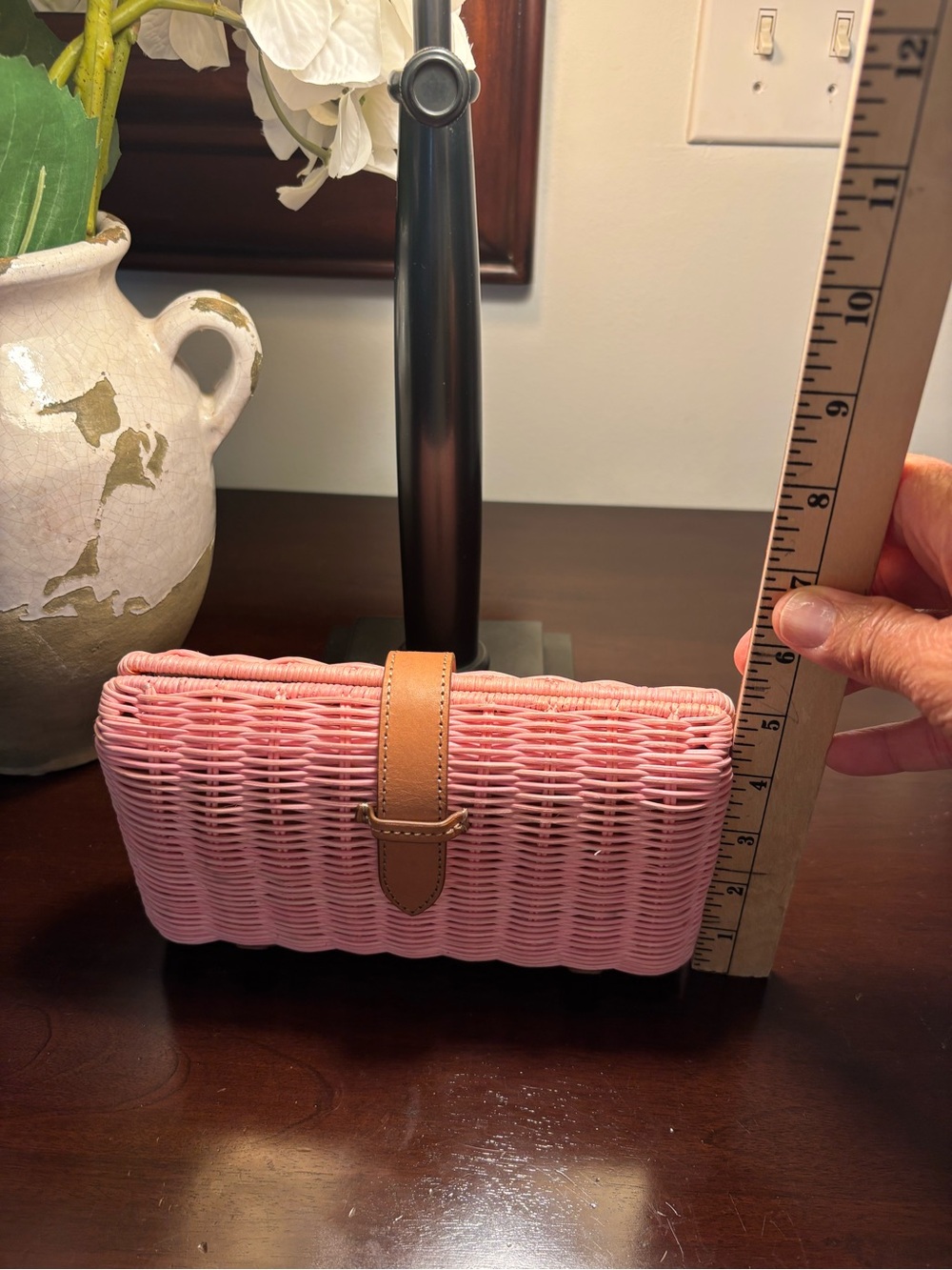 J Crew Rattan Pink Clutch Purse - Picture 2 of 7